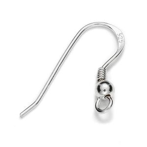 Silver open ear wire - BO 33 0,7x16,5 mm