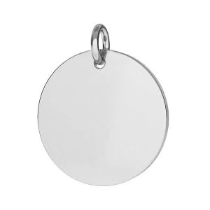 Round charms plate for engraving - ENGRAVE BASE 001 (BLANK) 16,5x19 mm