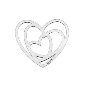 Corazón colgante ,plata 925, LK-0300 - 05 18x21 mm