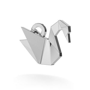 Origami cisne colgante plata 925, ODL-00031
