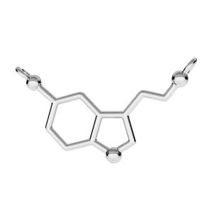 Serotonina fórmula química colgante, plata 925, ODL-00102 13,5x29 mm