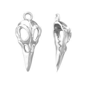 Bird skull charm, sterling silver - ODL-00107 13x28 mm