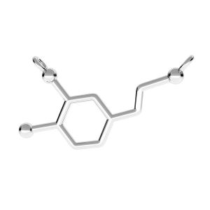 Dopamina fórmula química colgante, plata 925, ODL-00148