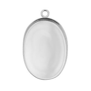 Silver cabochon setting - CON 1 FMG 18x25 mm