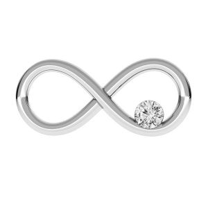 Infinity sign with Swarovski Crystal - ODL-00154 ver.2 7,7x16 mm