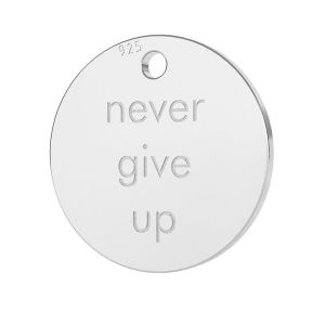 Never give up colgante, LK-0651 - 0,50 11x11 mm