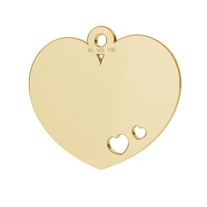 Corazón colgante, oro 14K, LKZ14K-00546 - 0,30 14x15,5 mm