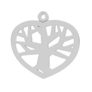 Corazón del árbol colgante, plata 925, LK-0753 - 0,50 17X18,1 mm