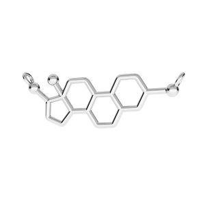 Estrógeno fórmula química colgante, plata 925, ODL-00281