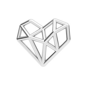 Origami corazón colgante plata, ODL-00299