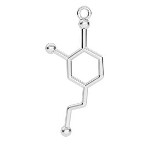 Dopamina f&oacute;rmula qu&iacute;mica colgante, plata 925, ODL-00326