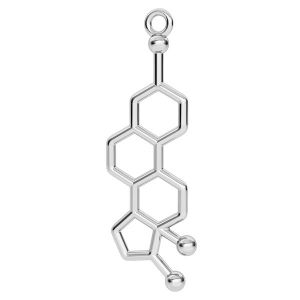Estrógeno fórmula química colgante, plata 925, ODL-00329