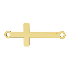 Cruz horizontal colgante, oro 14K, LKZ-00524 - 0,30