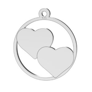 Corazon colgante, plata 925, LK-1367 - 0,50