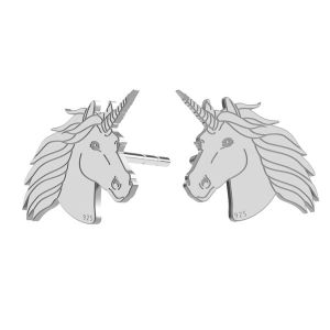Unicornio aretes, plata 925, LK-1397 KLS - 0,50
