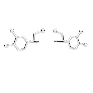 Dopamina fórmula química pendientes, plata 925, ODL-00462 KLS (L+P)