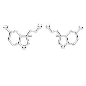 Serotonina fórmula química pendientes, plata 925, ODL-00463 KLS (L+P)