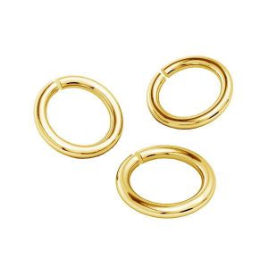 Oro anillas AU 585 14K, KC-0,80x4,25