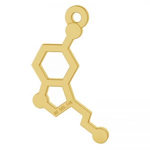 Serotonina fórmula química colgante oro 14K LKZ-06064 - 0,30