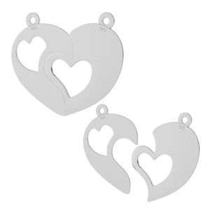 Corazón dividido colgante plata 925, LKM-2046