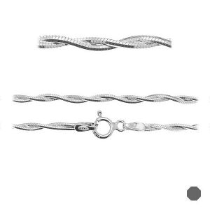 Cadena de serpiente*plata 925*PLE SN 025 DC8L 2S (45 cm)