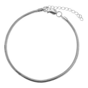 Cadena de serpiente flexible, pulsera*plata 925*HAND BASE CSTD 2,4 (18 + 4 cm)