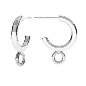 Redondo aretes, plata 925, KL-210 KW 18x20 mm