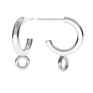 Redondo aretes, plata 925, KL-210 KP 18x20 mm