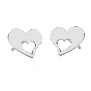 Corazón aretes, plata 925, KLS LKM-2357 - 0,50 8,4x8,4 mm