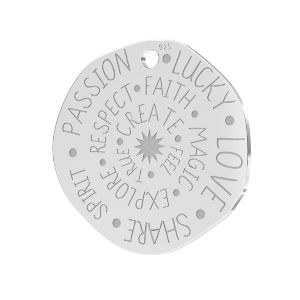 Talismán colgante*plata 925*LKM-2288 - 0,50 18x18 mm