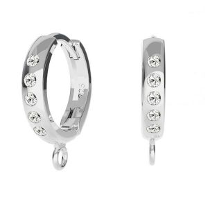 Gancho inglés con cristal - tipo grillete para colgar*plata AG 925*OWS-00515 / ODL-00756 BZO 13,5x17 mm ver.2
