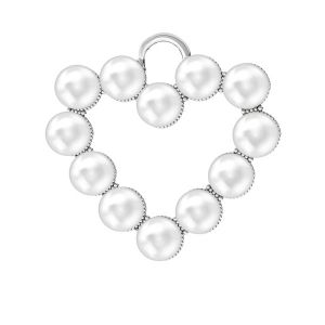 Corazón colgante Swarovski pearls, plata 925, ODL-00789 24x24,5 mm ver.2