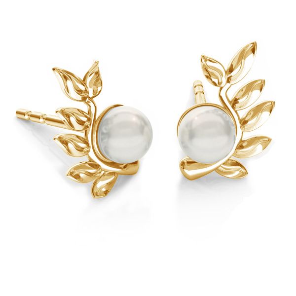 Hojas aretes Swarovski pearls*plata 925*ODL-00791 L+P 6,7x10,5 mm (5818 MM 4)