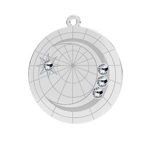 Luna colgante*plata 925*LKM-2625- 0,50 22x23,5 mm