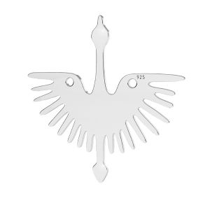 Pájaro colgante, plata 925, LKM-2824 - 0,50 25x25 mm
