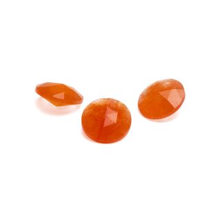 Jadeíta naranja ROSECUT/ RIVOLI 12 MM GAVBARI, piedra semipreciosa 