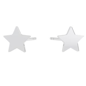 Estrella aretes, plata 925, KLS LKM-3001 - 0,50 8x8mm