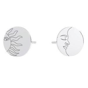Pendientes luna sol, plata 925, KLS LKM-3004 - 0,50 10x10 mm (L+P)