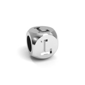 Colgante - cubo con letra L*plata 925*CUBE L 4,8x4,8 mm