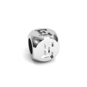 Colgante - cubo con letra Ę*plata 925*CUBE Ę 4,8x4,8 mm