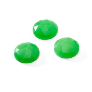 Piedra redonda, espalda plana, ROUND ROSE CUT 14,9 mm light green Jade, GAVBARI