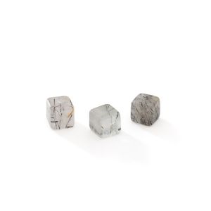 Cuarzo rutilo negro CUBO 20 MM GAVBARI, piedra semipreciosa 