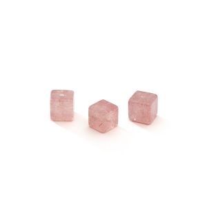 Cuarzo fresa CUBO 20 MM GAVBARI, piedra semipreciosa 