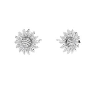 Redondo aretes, girasol, plata 925, KLS ODL-00907 10x10 mm