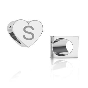 Corazón bead colgante, plata 925, ODL-00261 5,4x6,5x7,5 mm - S