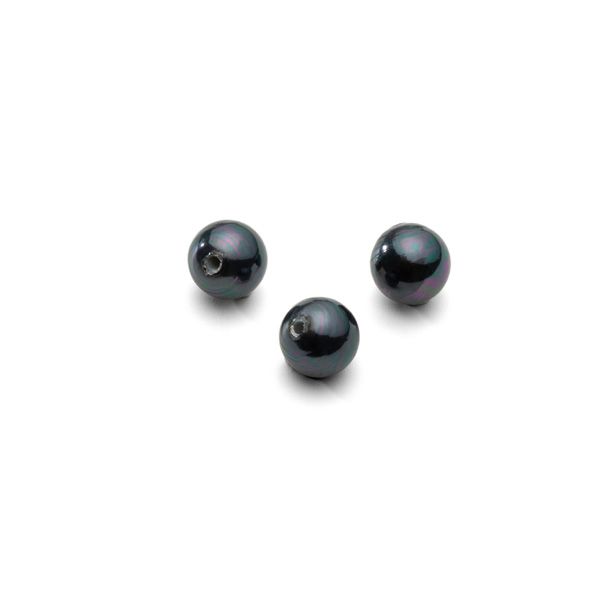 Redondo perlas naturales negros 6 mm 2H, GAVBARI PEARLS
