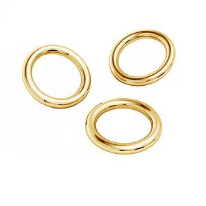 Oro anillas AU 585 14K, KC-0,80x2,15