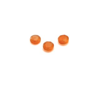 Piedra redonda, espalda plana, 3 mm Jade naranja, GAVBARI