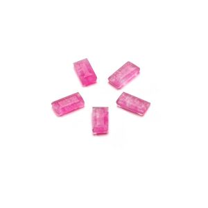Rectángulo espalda plana, jadeite neon pink, 2,5x5 MM GAVBARI, piedra semipreciosa 
