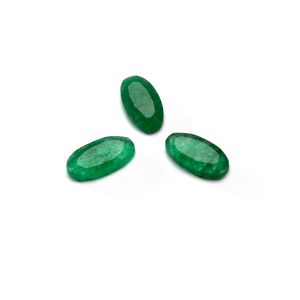 Piedra ovalada, espalda plana, 5x10 mm jade verde oscuro, GAVBARI